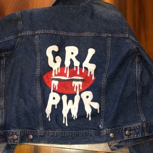 Custom painted jean jacket